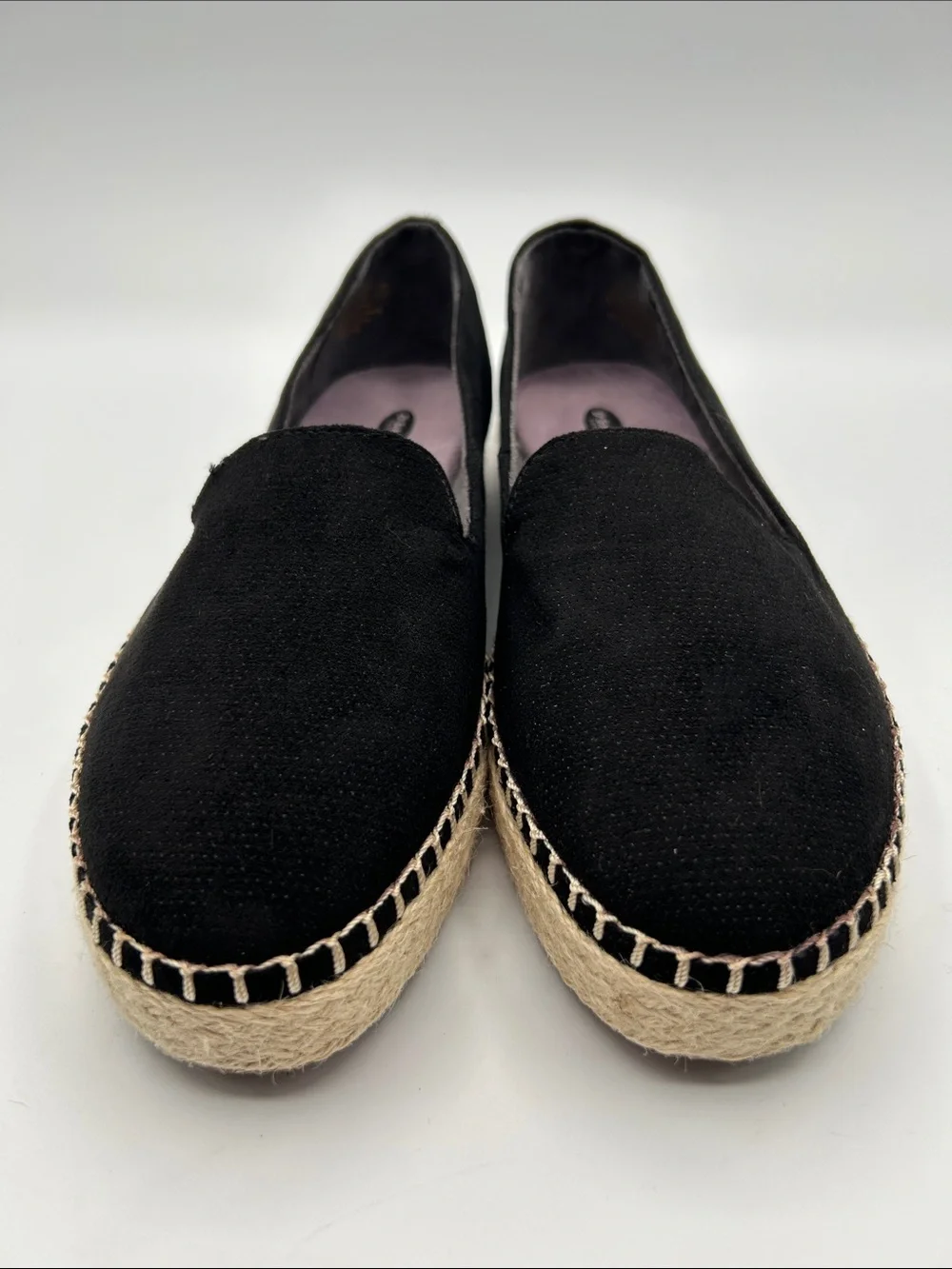 Dr. Scholl's Black Canvas Espadrille Slip-On Platform Shoes